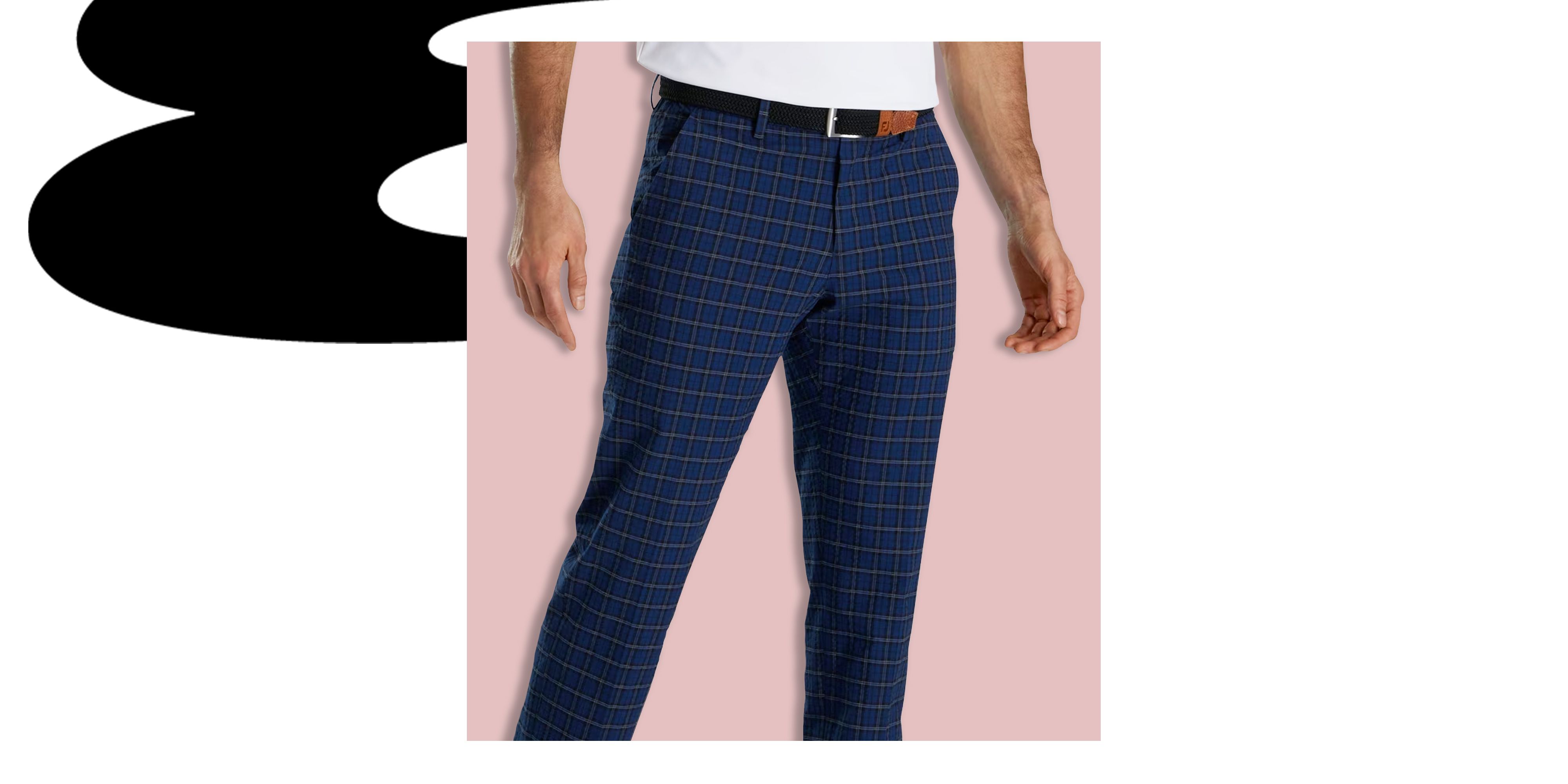 Mens Golfing Pants  Mens Plaid Pants  Lesmart Checkered Trousers for Men