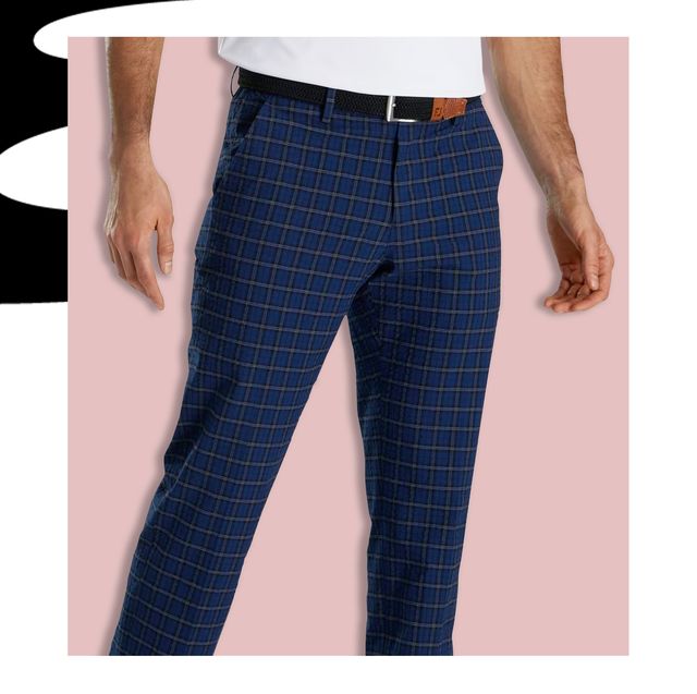Men's Classic Plaid Casual Tapered Trousers Casual Long Cropped Pants  Streetwear For Men