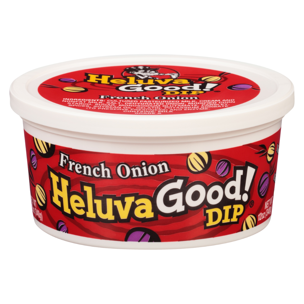 a tub of heluva good french onion dip
