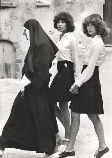 alice springs, helmut as a nun, jean louis david, paris 1970s, helmut newton foundation