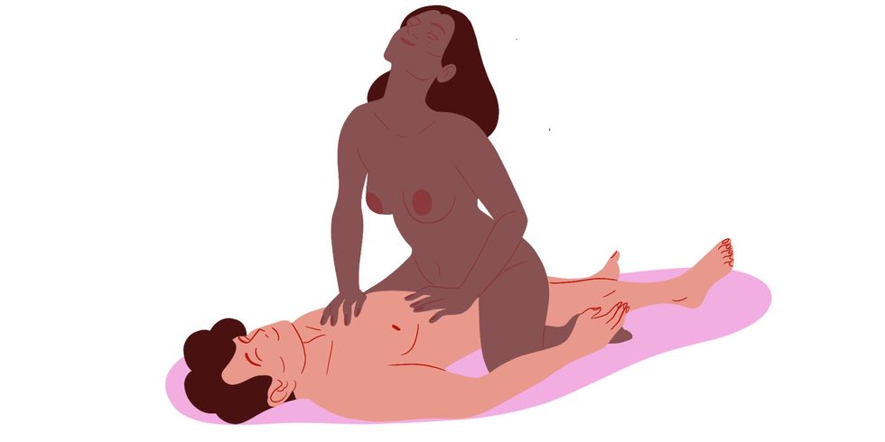 woman on top of partner