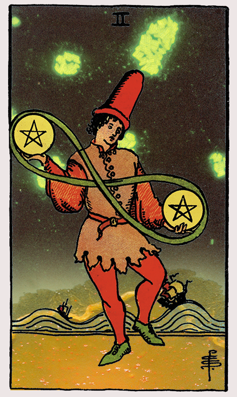 two of pentacles tarot card