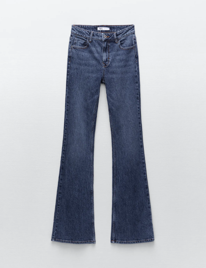 pantaloni zara jeans a zampa inverno 2021