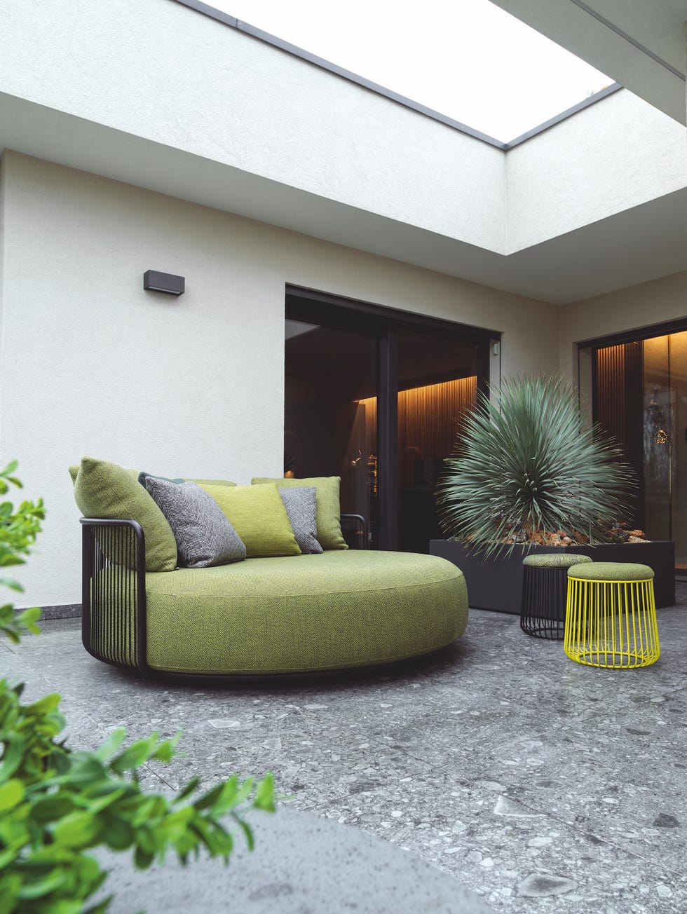 jardinera de plantas perennes, sofa de doble respaldo gabinete de curiosidades, esta casa es unica en su especie