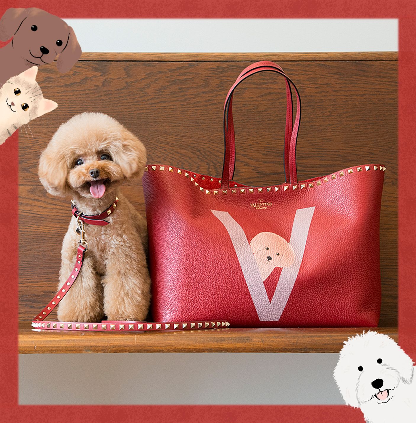 VALENTINO ヴァレンチノ GARAVANI ロックスタッズ ペット首輪 - 犬用品