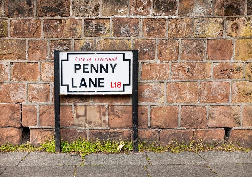 Misschien wel een van de beroemdste straten ter wereld Penny Lane