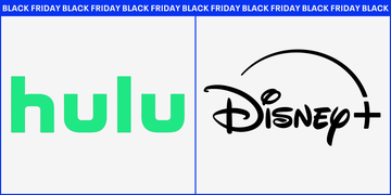 logos of hulu and disney with a black friday theme