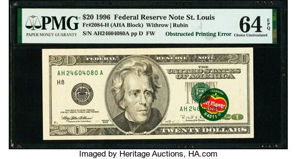 This $20 Bill With A Del Monte Sticker On It Is Selling For More