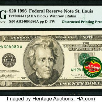 This $20 Bill With A Del Monte Sticker On It Is Selling For More