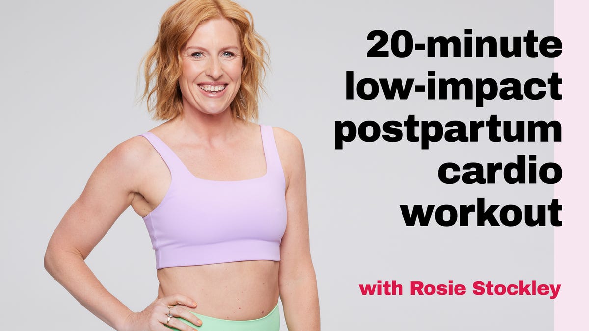 20 min low impact postpartum cardio workout with Rosie Stockley