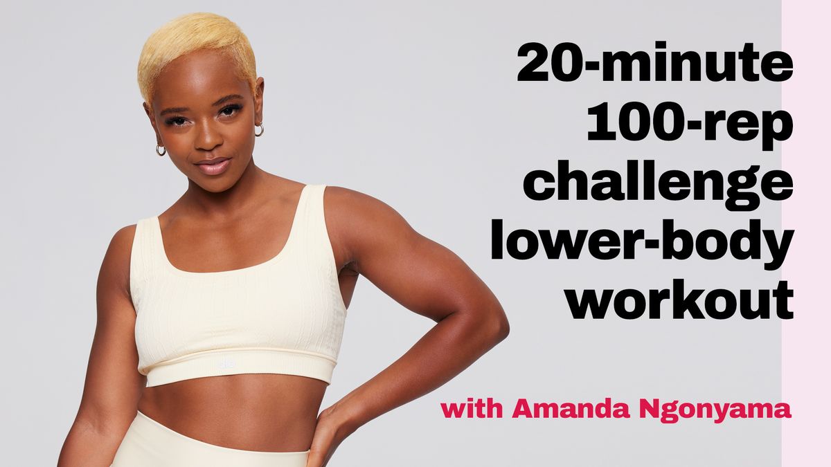 preview for 20-minute lower-body 100-rep challenge with Amanda Ngonyama