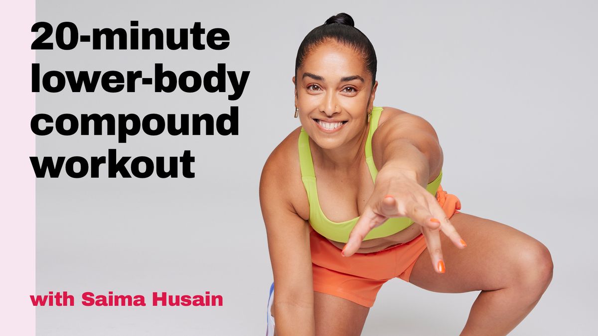 preview for 20-minute lower-body compound workout with Saima Husain