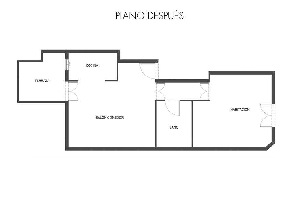 Piso reformado en Barcelona: DESPUÉS: Plano.