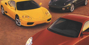 2000 aston martin db7 vantage, 2000 ferrari 360 modena, and 2000 porsche 911 turbo