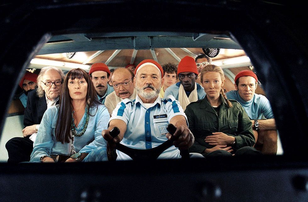 a group of people in a car