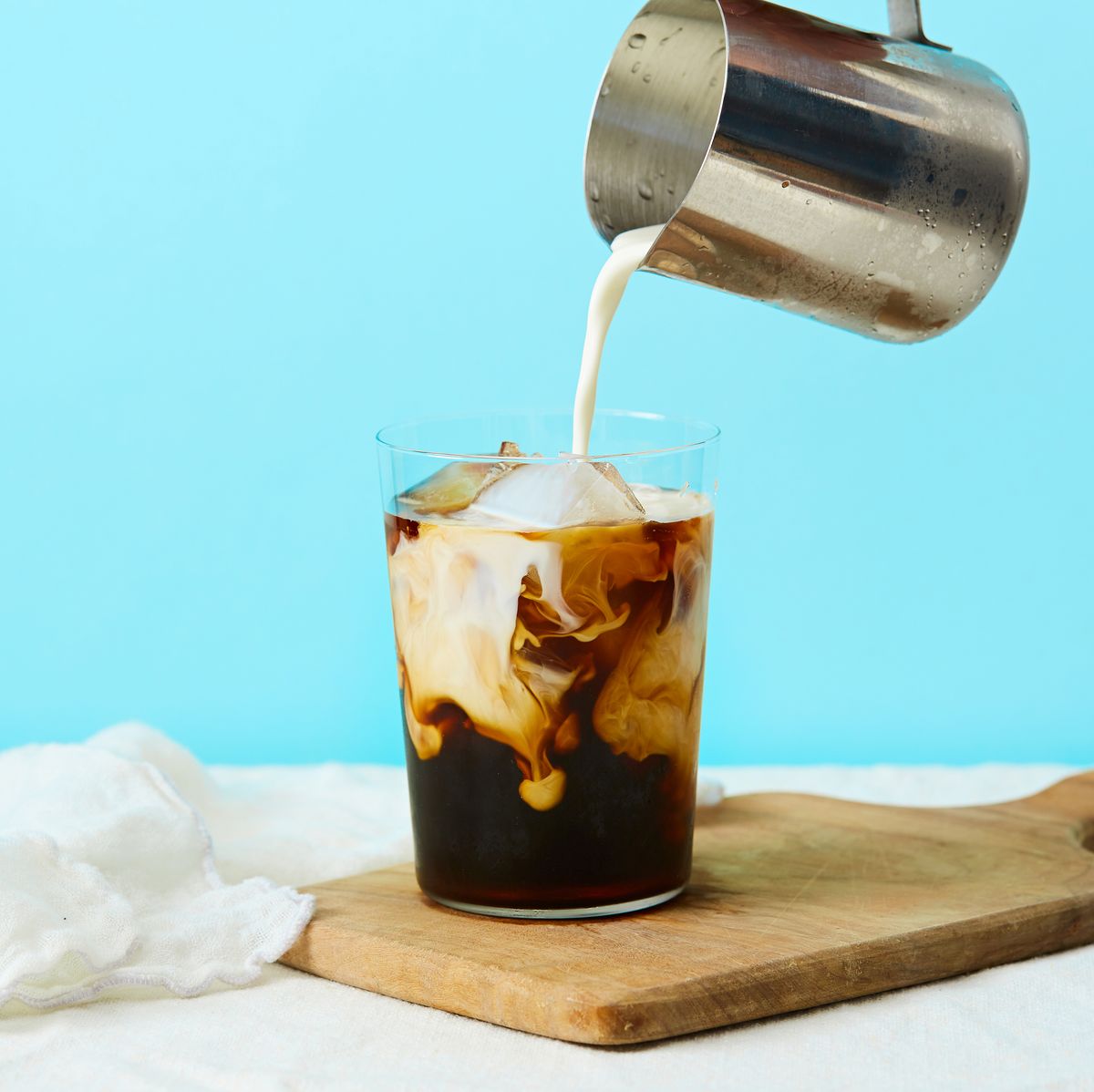 Cold coffee convenience: Prepacked cup of ice for iced coffee From