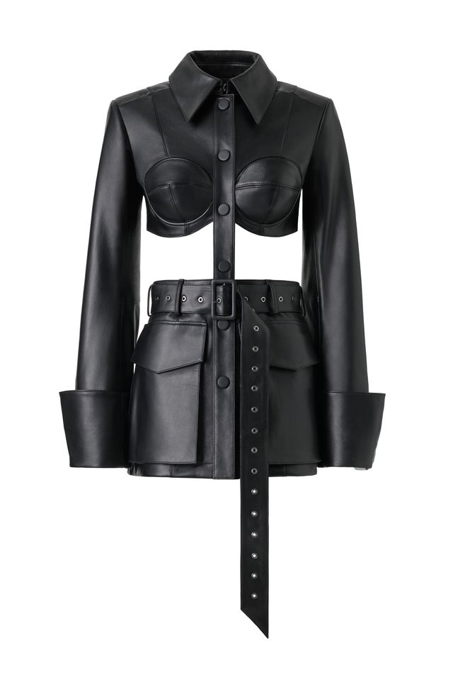 rokh h and m cutout leather jacket