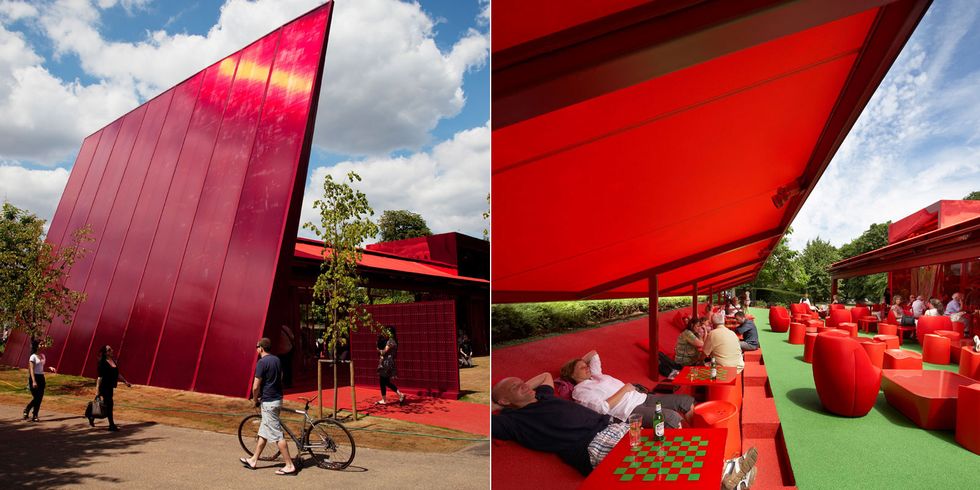 Red, Architecture, Shade, Leisure, Vehicle, Tent, Landscape, Canopy, Pavilion, House, 