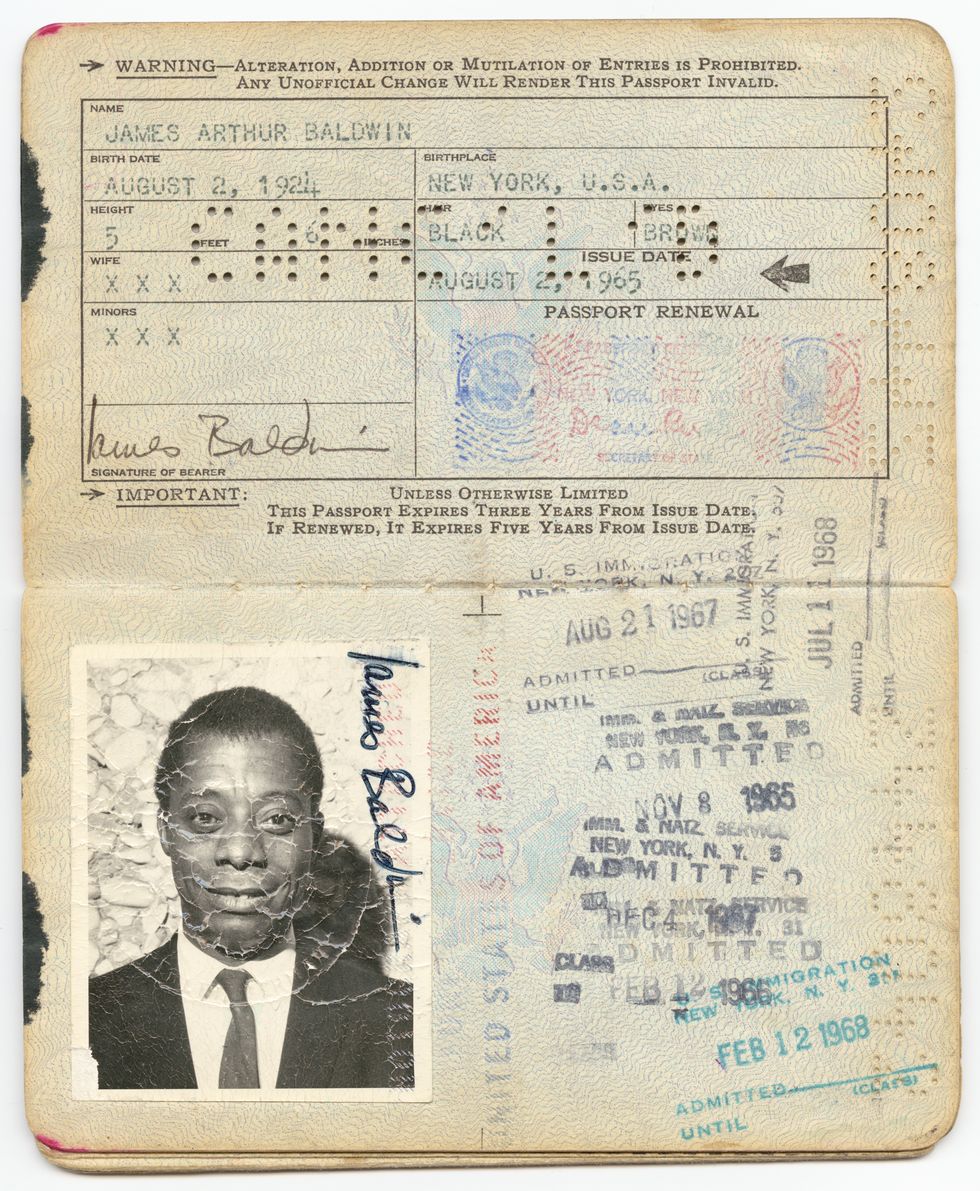 James Baldwin Passport 1965 Photo
