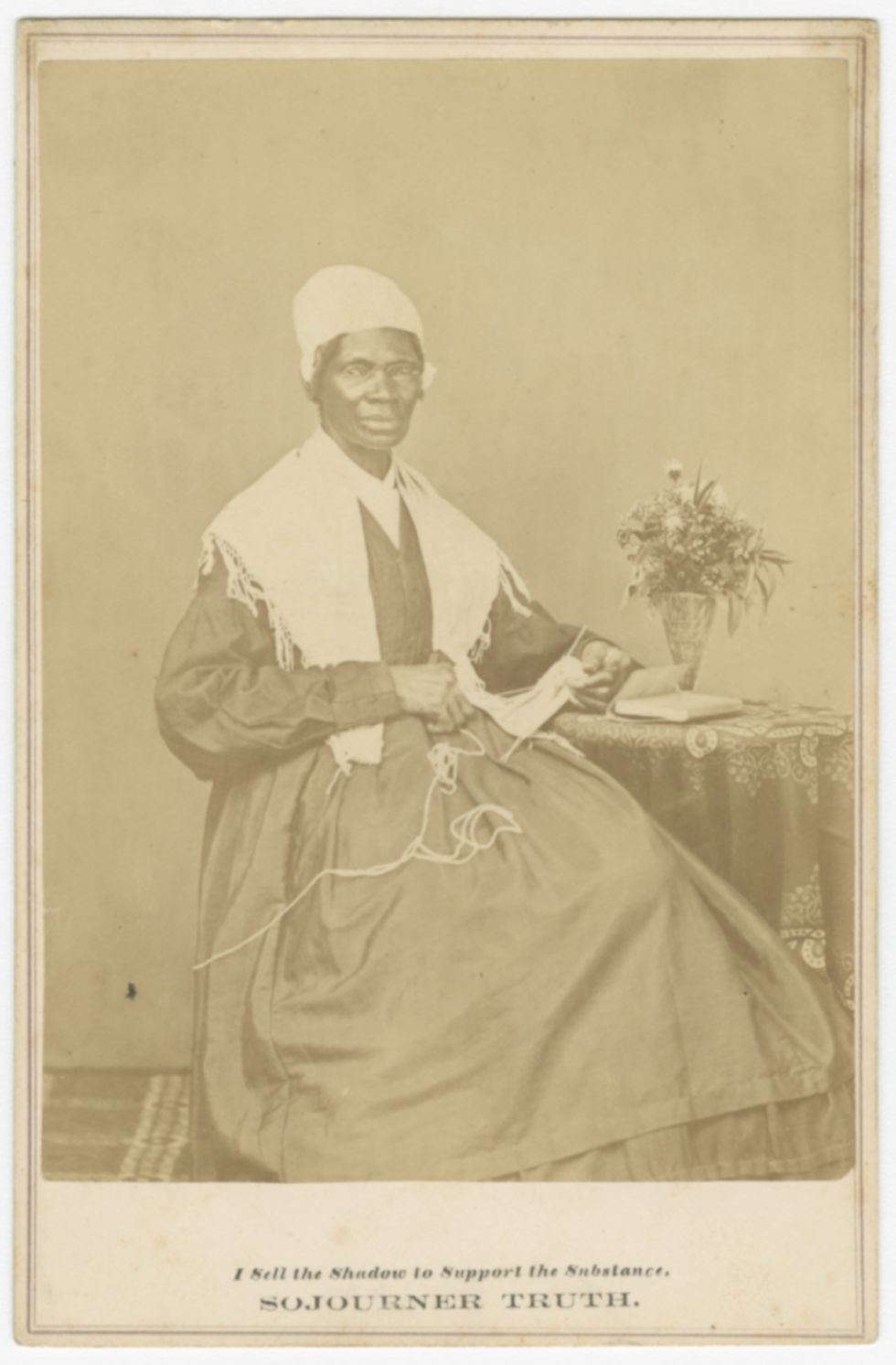 Cabinet card of Sojourner Truth, 1864.