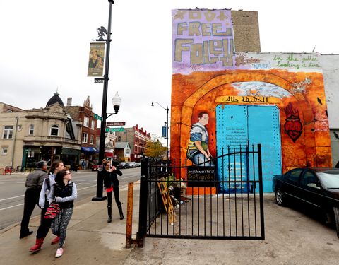 oct 21, 2014 chicago, il, usa a memorial is adjacent to a mural created in the pilsen neighborhood of chicago on oct 21, 2014 in memory of james foley, the slain journalist, who would have turned 41 on oct 18 credit image Â© phil velasqueztnszuma wire