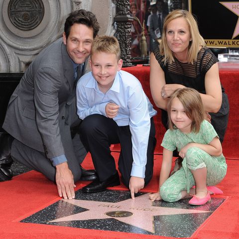 paul rudd, wife julie yaeger, and kids - hollywood walk of fame