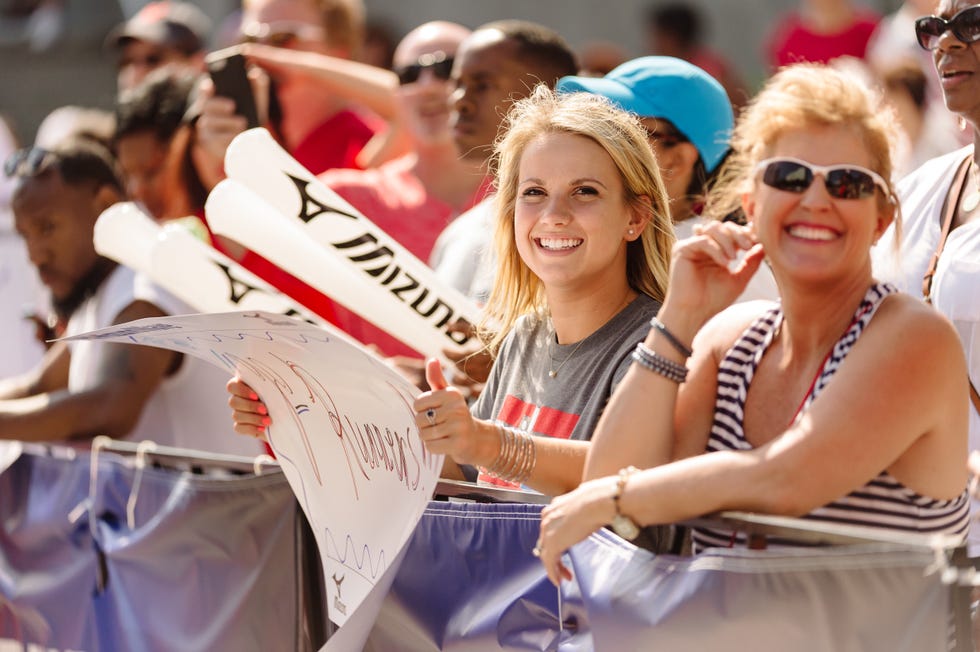 People, Fan, Product, Eyewear, Event, Crowd, Fun, Smile, Cheering, Festival, 