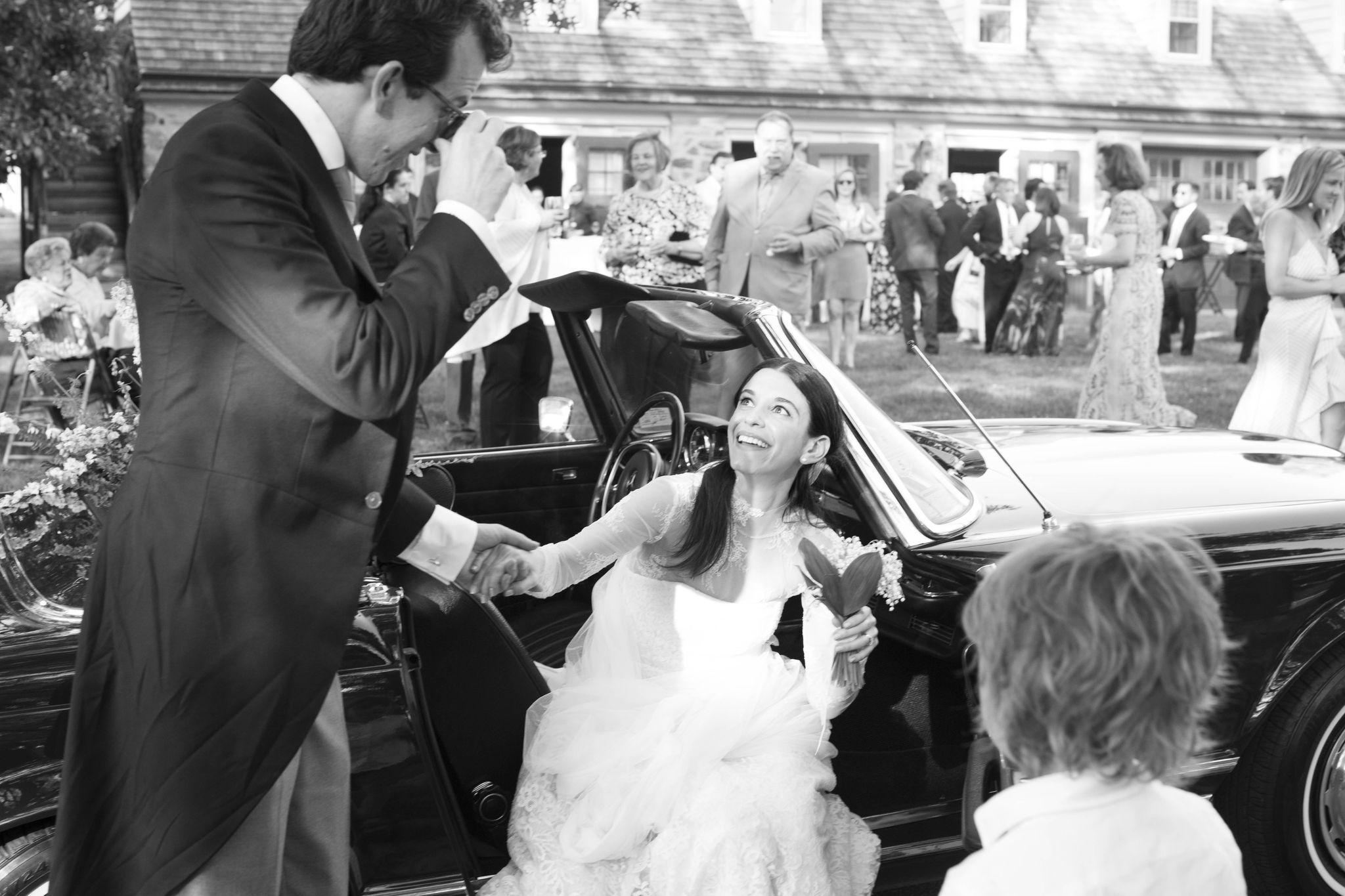 Photograph, Vehicle, Car, Luxury vehicle, Snapshot, Gown, Dress, Bride, Ceremony, Event, 