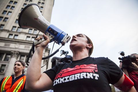 Megaphone, Microphone, Audio equipment, Crowd, Fun, Technology, Event, Electronic device, Tourism, Protest, 