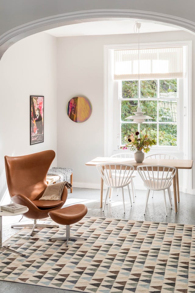 Furniture, Room, Floor, Interior design, Property, Chair, Table, Home, House, Pink, 