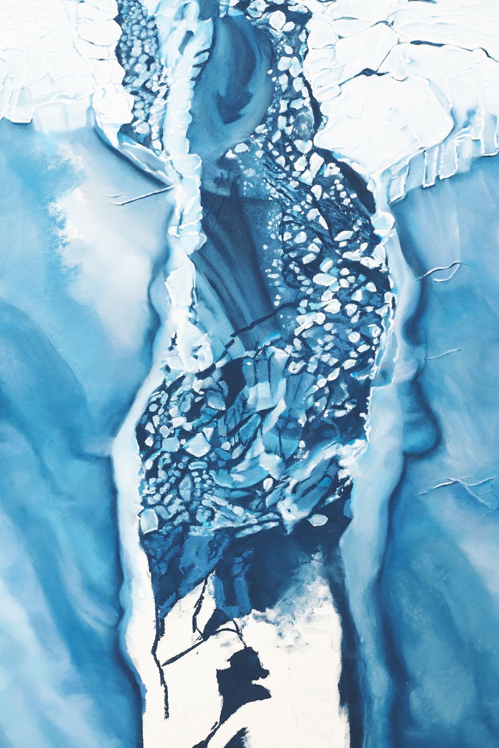 Blue, Water, Glacial landform, Art, Illustration, World, Acrylic paint, Glacier, Ice, 