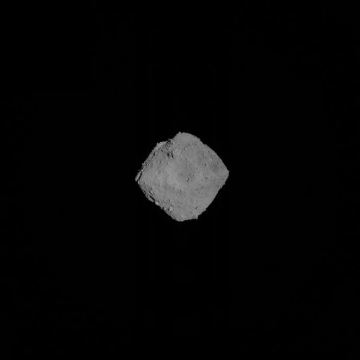 the asteroid ryugu taken by jaxa's hayabusa2 spacecraft