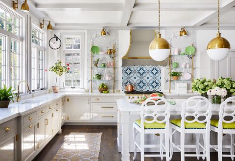 colleen bashaw kitchen white cabinets, marble counters