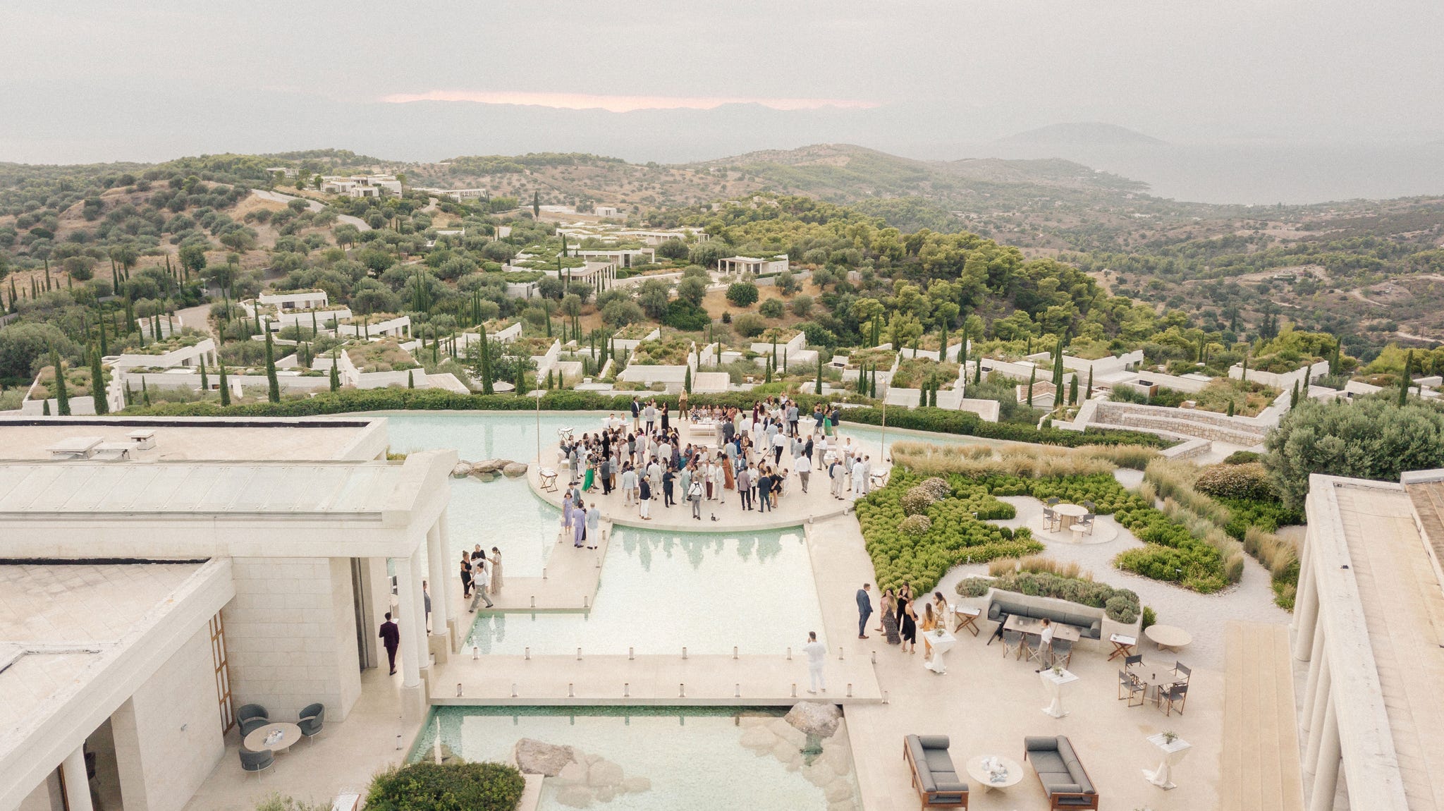 the welcome party at amanzoe