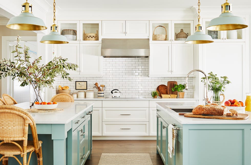 double islands in a kitchen