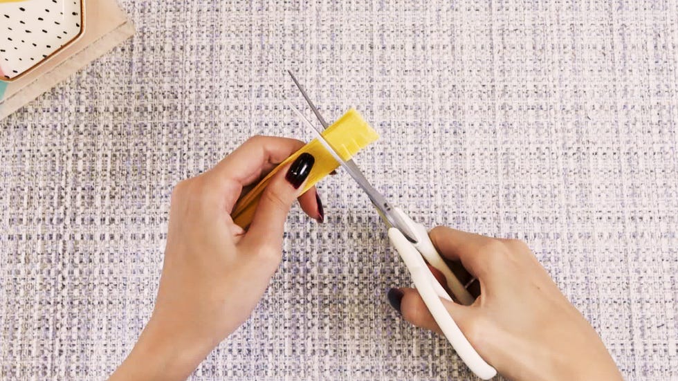Yellow, Finger, Hand, Textile, Nail, Paper, Floor, Tile, 