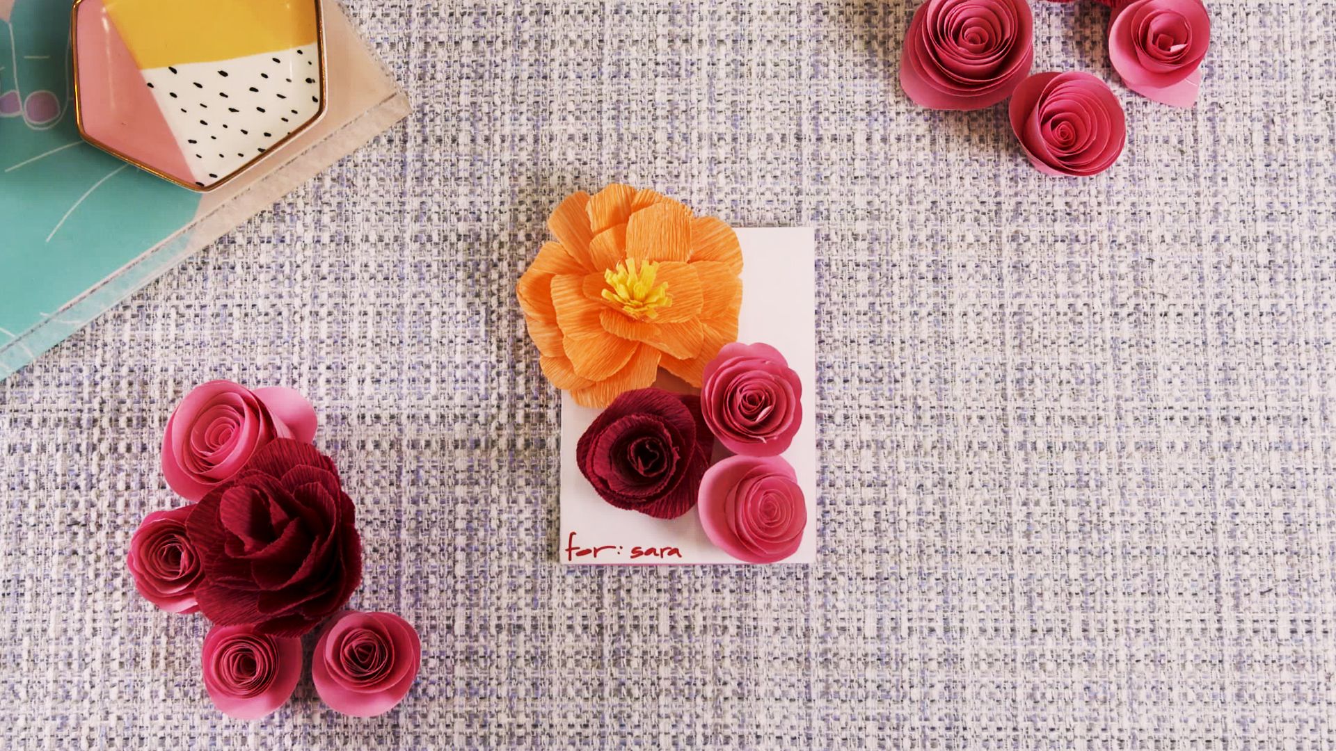 Flower Crochet Kit Red Rose Step-by-step Video Tutorial DIY Home