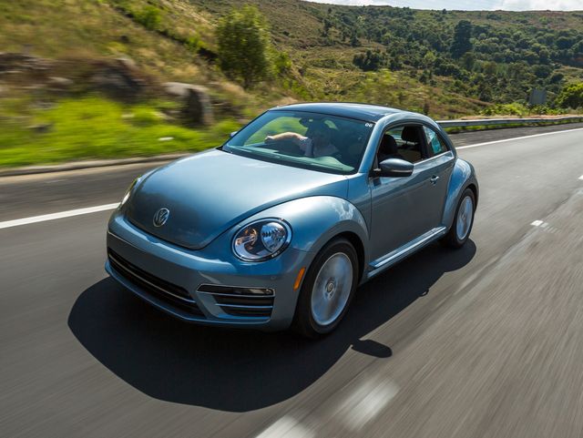2019 volkswagen beetle final edition driving a country highway