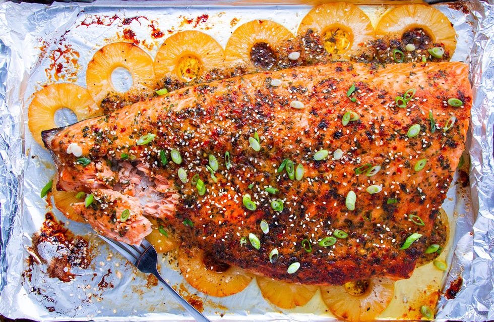 pineapple baked salmon delish