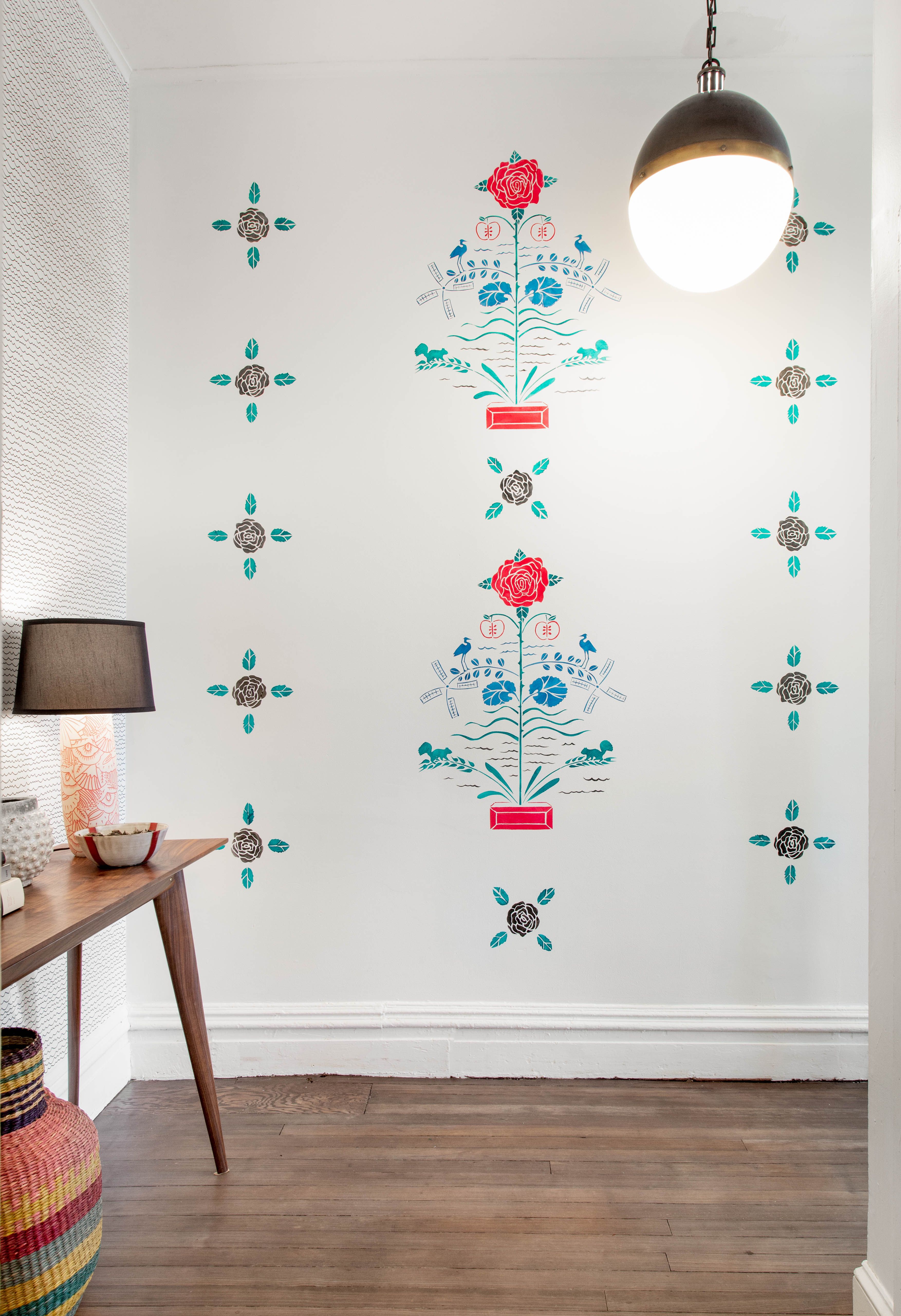 Look for Less: How to Stencil a Wall to Look Like Wallpaper - The Homes I  Have Made