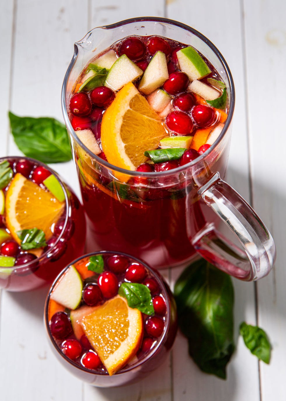 Cranberry and basil sangria