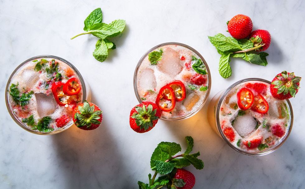 strawberry jalapeño mint julep