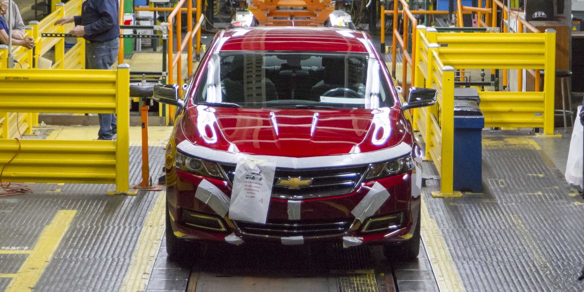 chevy impala rolls off the production line for the last time