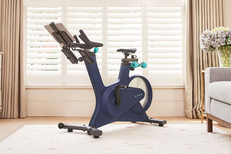 Stationary bicycle, Flowerpot, Hardwood, Window covering, Bicycle accessory, Window treatment, Bicycle, Carbon, Throw pillow, Exercise machine, 