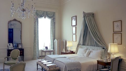 Bedroom, Room, Furniture, Bed, Interior design, Property, Bed frame, Curtain, Bed sheet, Suite, 