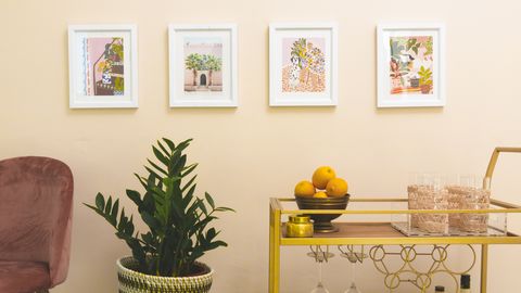 Yellow, Houseplant, Room, Property, Interior design, Flowerpot, Plant, Table, Furniture, Flower, 