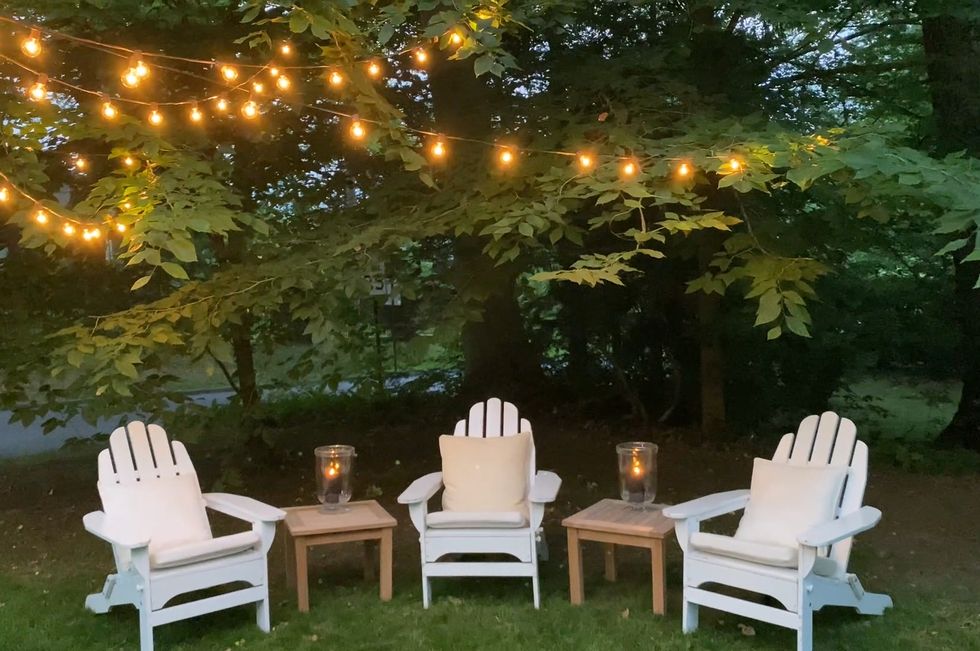 How to Hang Outdoor String Lights Anywhere in a Backyard - Bless