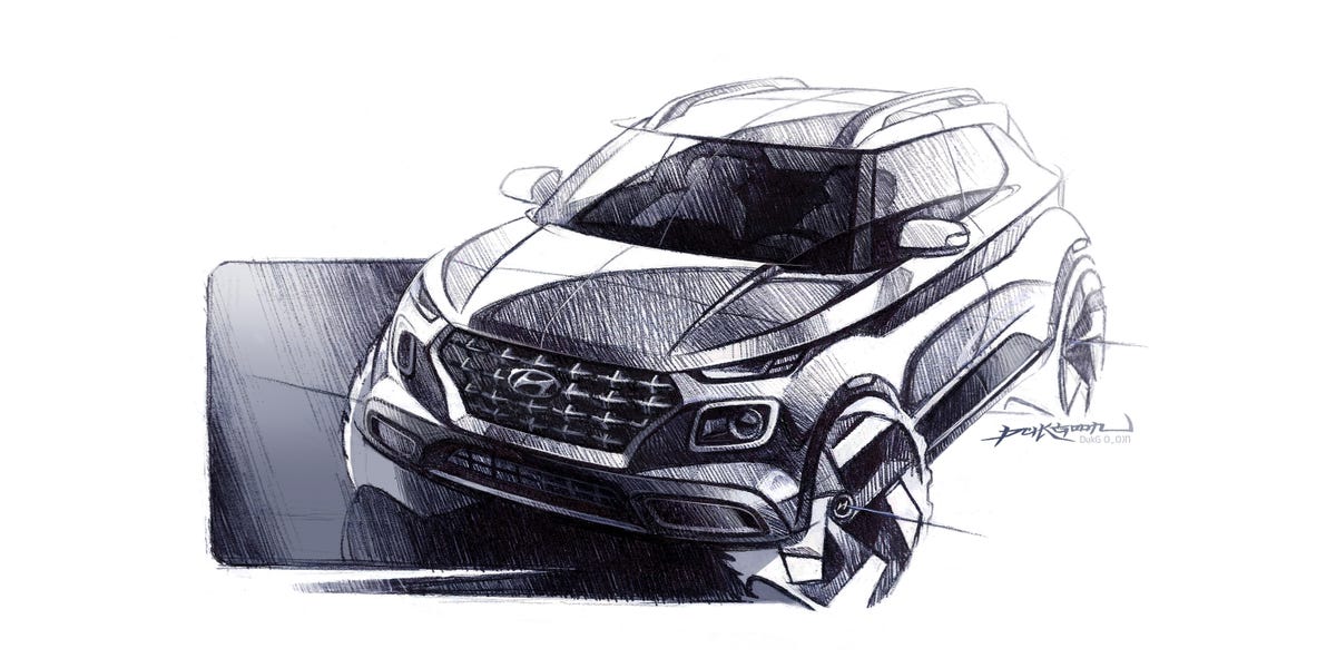 Новый набросок. Hyundai Santa Fe Sketches. Новый кроссовер Хендай Венуа. Эскизы новых автомобилей. Кроссовер рисунок.