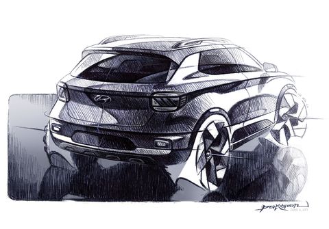 2020 Hyundai Venue teaser sketch