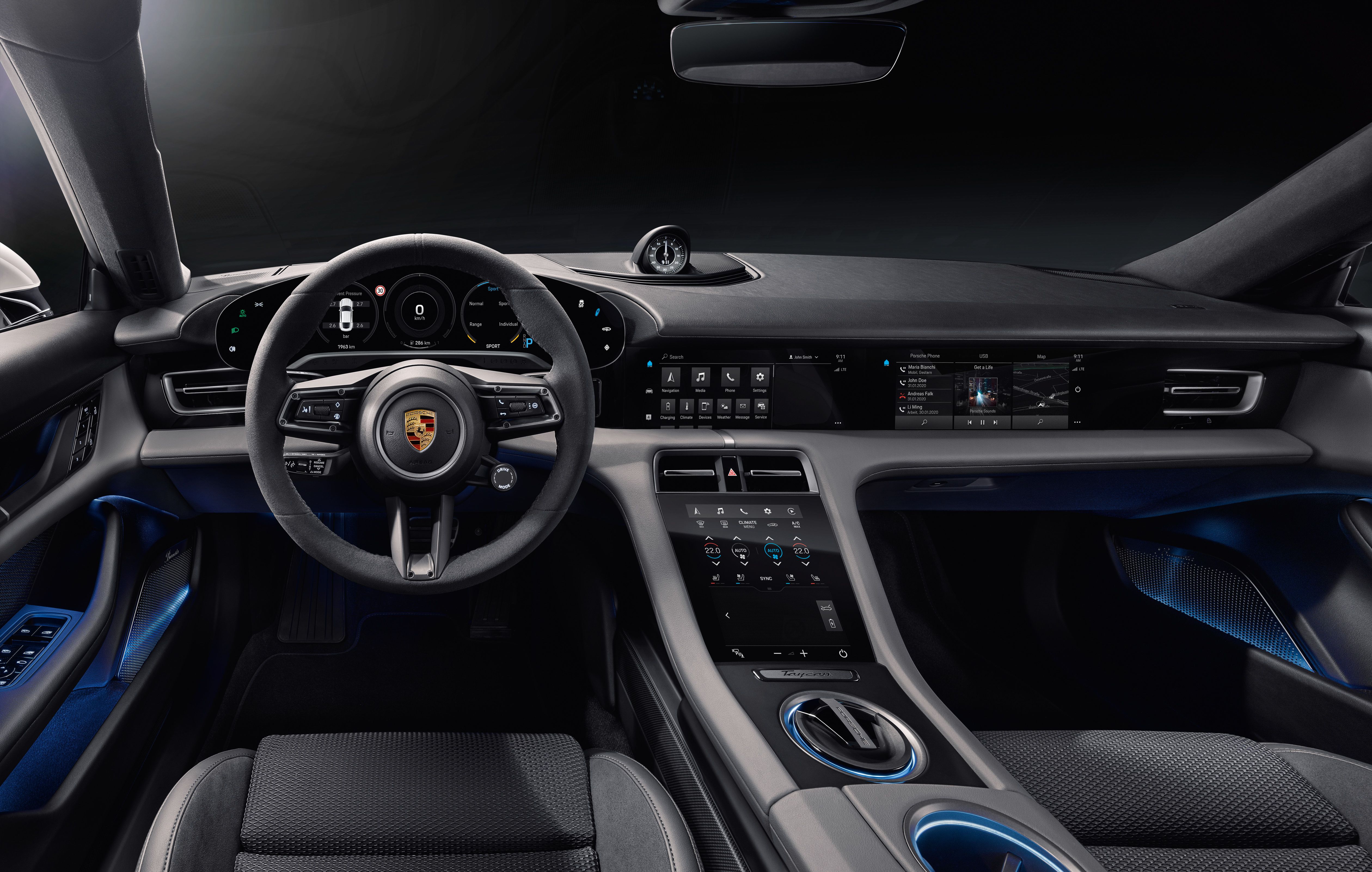 2020 Porsche Taycan EV Interior Revealed and Has Tons of Screens